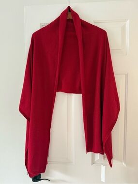 Sasso + smyth wool and cashmere red travel wrap shawl